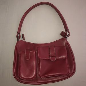 Deep Red Leather Minicci Handbag